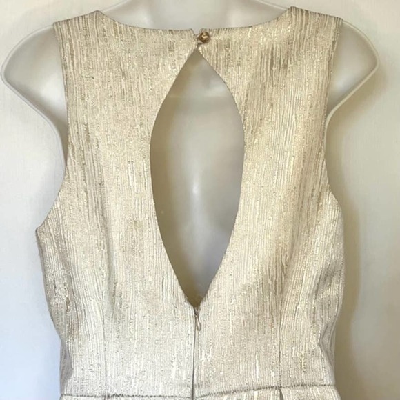 ANTHROPOLOGIE SANCTUARY GOLD SIMMERY DRESS KEYHOLE BACK SIZE SMALL - Picture 14 of 16